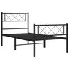 vidaXL Metal Bed Frame Black Powder-Coated Steel 35.4 x 79.1 in