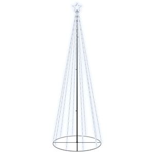vidaXL Christmas Cone Tree Cool White Powder-coated steel 9.8 Feet