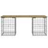 vidaXL Garden Bench Brown and Silver Solid Pine and Galvanized Steel