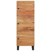 vidaXL Highboard Natural and Black Solid Acacia Wood Tall Highboard