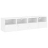vidaXL TV Wall Cabinet Set of 2 White Engineered wood Medium