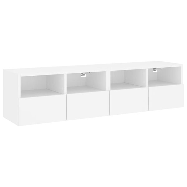 vidaXL TV Wall Cabinet Set of 2 White Engineered wood Medium