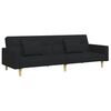 vidaXL Sofa Bed Black Polyester fabric with wooden frame and foam filling