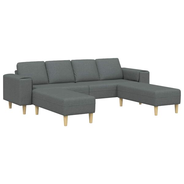 vidaXL Sofa Set Dark gray fabric