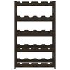 vidaXL Wine Rack for 20 Bottles Black Solid Wood Pine