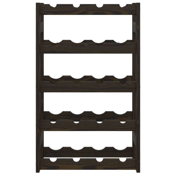 vidaXL Wine Rack for 20 Bottles Black Solid Wood Pine