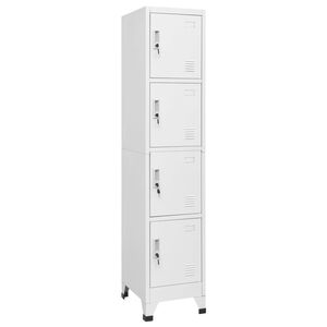vidaXL Locker Grey Steel Medium Cabinet Rectangular Industrial