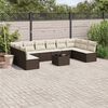 vidaXL Garden Sofa Set Brown with Cream White Cushions