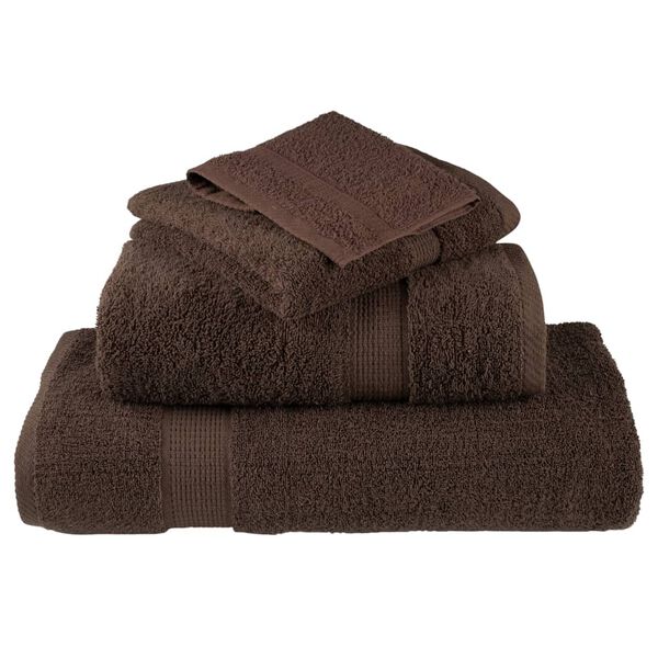 vidaXL Sauna Towel Set of 2 Brown 100% ring-spun cotton 31.5 x 78.7 in