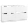vidaXL Sideboard Set of 2 White Engineered wood Medium Sideboard