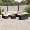 vidaXL Garden Sofa Set Black, Cream White