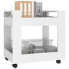 vidaXL Desk Trolley High Gloss White 23.6x17.7x23.6" Engineered Wood