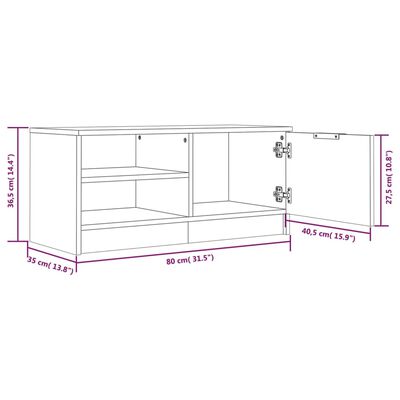 vidaXL TV Cabinets 2 pcs Concrete Gray 31.5"x13.8"x14.4" Engineered Wood