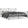 vidaXL Bed Frame Black Steel 72x84 in Bed Frame Rectangular