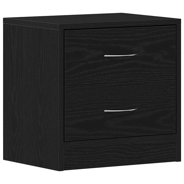 vidaXL Bedside Cabinet Black Oak Engineered Wood Bedside Cabinet