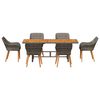 vidaXL Garden Dining Set with Cushion 7 pcs Gray and brown poly rattan