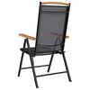 vidaXL Garden Chair Set of 2 Black Powder-coated aluminum, textilene
