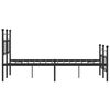 vidaXL Bed Frame Black Powder-Coated Steel King Bed Frame Rectangular
