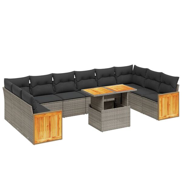 vidaXL Garden Sofa Set Grey, Dark Grey
