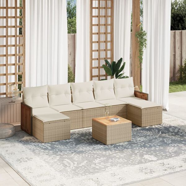 vidaXL Garden Sofa Set Beige