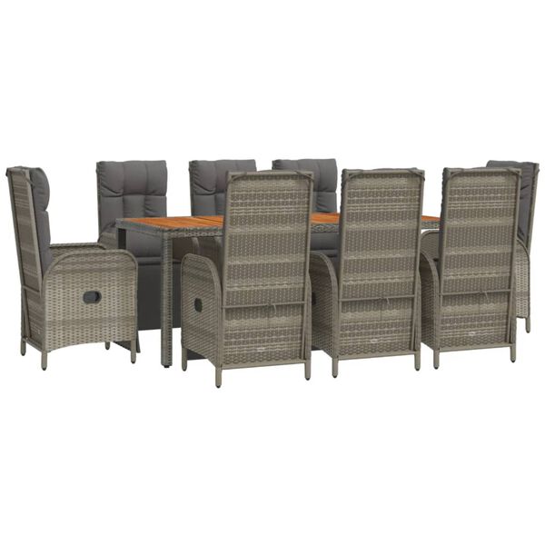 vidaXL Garden Dining Set Gray
