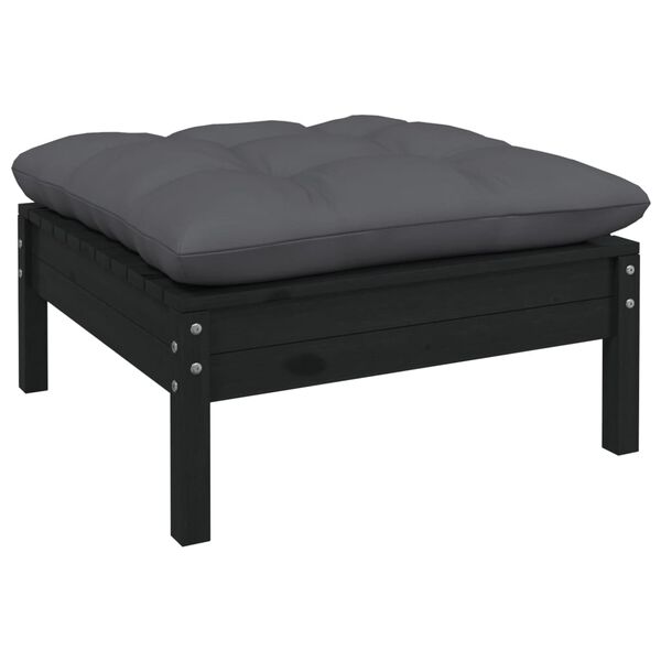 vidaXL Garden Lounge Set Black, Anthracite