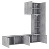 vidaXL TV Wall Unit Concrete grey Engineered wood 5 Piece Set