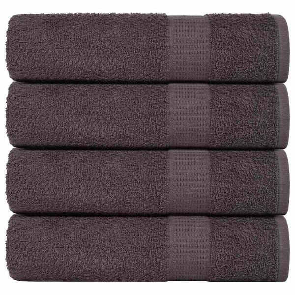 vidaXL Bath Towel Set of 4 Anthracite 100% Cotton 39.4 x 59.1 in