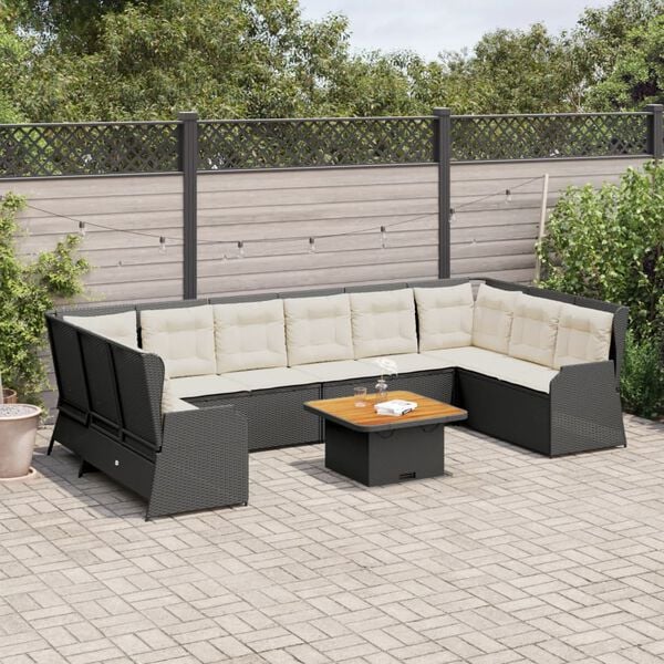 vidaXL Patio Lounge Set Black and Brown