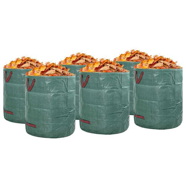 vidaXL Garden Waste Bags 12 pcs Green 26.38 x 26.38 x 29.72 in