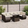 vidaXL Garden Sofa Set Brown PE Rattan Medium Removable Covers