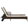 vidaXL Sun Lounger Brown Poly Rattan Standard Adjustable Armrests