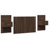 vidaXL Bed Headboard With Cabinet Brown Oak Engineered wood Standard