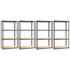vidaXL 4-Layer Shelves 4 pcs Anthracite Steel&Engineered Wood