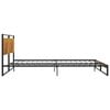 vidaXL Bed Frame Black Powder-coated metal, melamine coated MDF 63 x 79 in