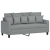 vidaXL 2-seater Sofa Light Grey Fabric (100% polyester), Metal, Textilene