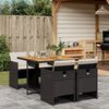 vidaXL Garden Dining Set Black and cream
