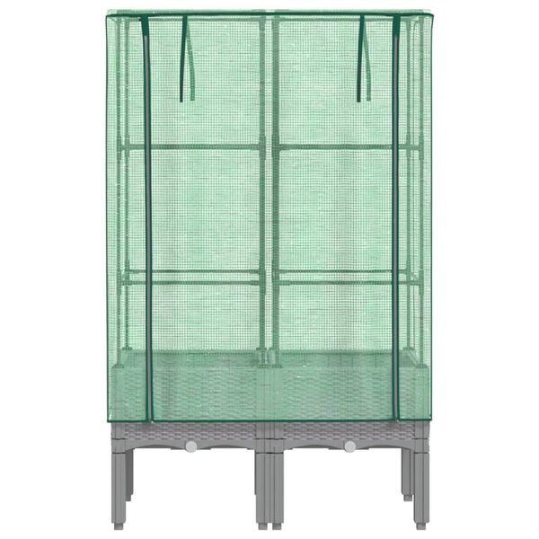 vidaXL Raised Bed Light grey Polypropylene 31.5x15.7x55.1 in