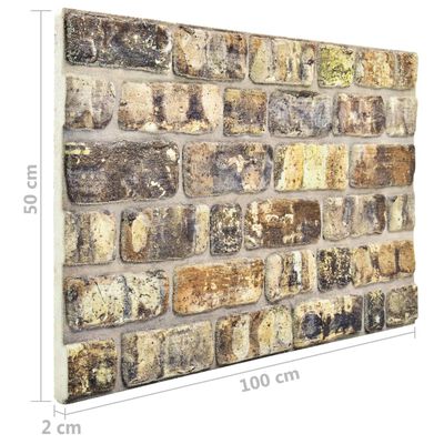 vidaXL 3D Wall Panels with Multicolor Brick Design 11 pcs EPS