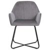 vidaXL Dining Chair Set of 6 Grey Velvet and Powder-Coated Steel