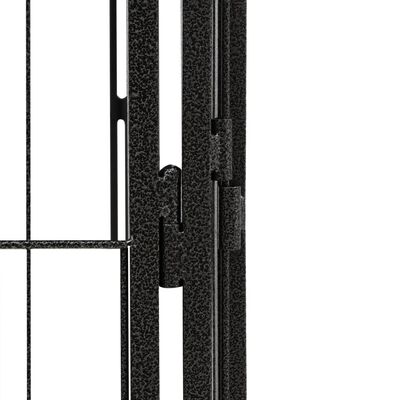 vidaXL 12-Panel Dog Playpen Black 39.4"x19.7" Powder-coated Steel