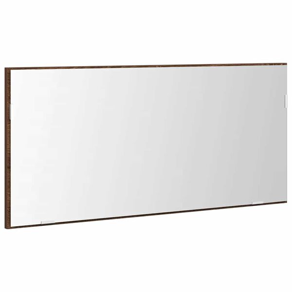 vidaXL Mirror Brown oak 31.50 x 14.57 in Glass and Engineered Wood
