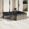 vidaXL Garden Sofa Set Grey PE rattan, powder-coated steel Medium