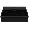 vidaXL Basin with Faucet Hole Ceramic Black 20.3"x15.2"x5.9"