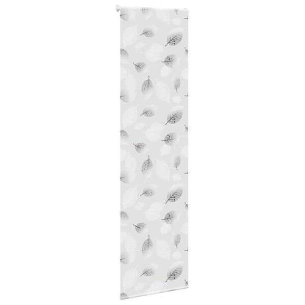 vidaXL Shower Roller Blind Leaf Pattern PEVA, Aluminum 27.6x94.5 in