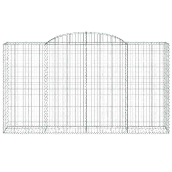 vidaXL Gabion Basket Set of 4 Silver Galvanized Steel Large Durable