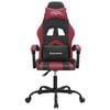 vidaXL Gaming Chair Black and Wine Red Faux Leather