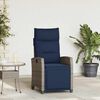 vidaXL Reclining Garden Chair Grey, Navy Blue