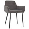 vidaXL Dining Chair Set of 4 Dark Grey Velvet (100% polyester), metal
