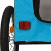 vidaXL Pet Bike Trailer Blue and Grey Oxford fabric, iron, PVC Small